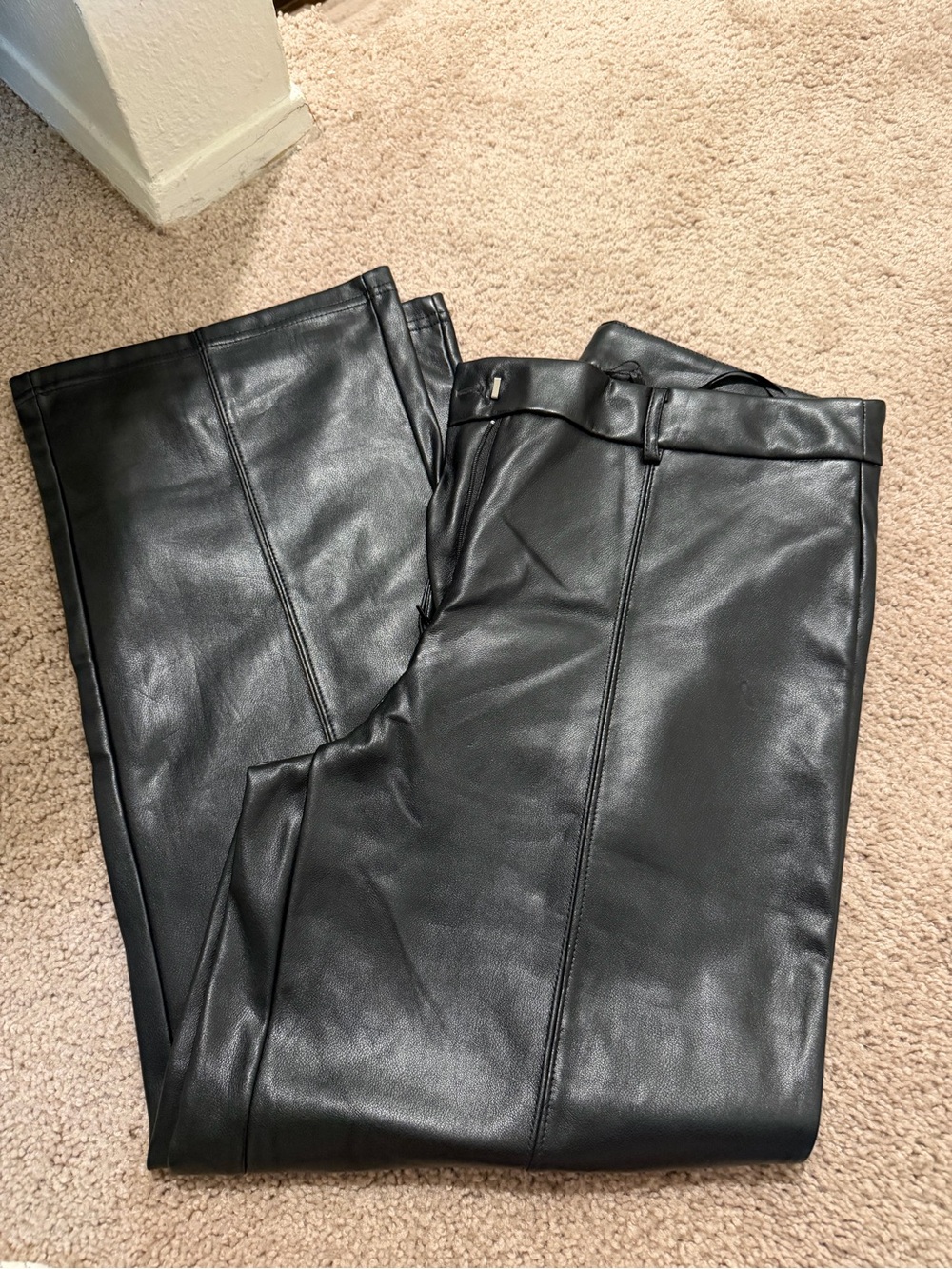 NWT Avec Lea Filles Leather Ankle Pants